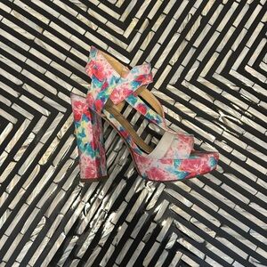 Jerome C Rousseau leather platform sandal heels